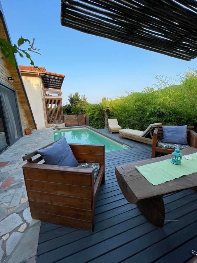 Unique Wooden Villa With Pool Olympiada Exterior photo